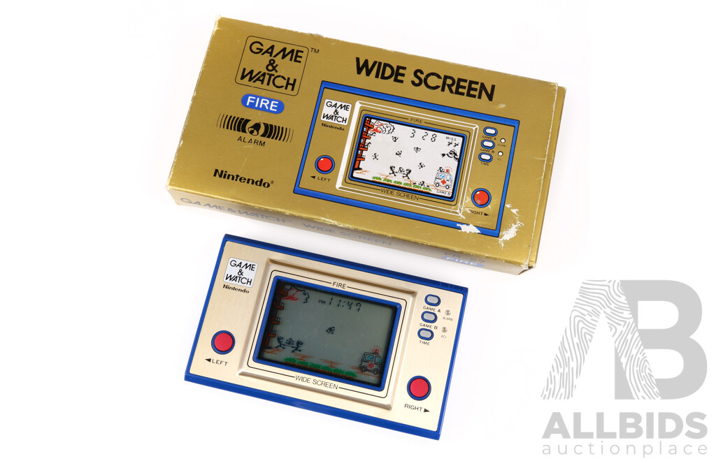 Retro Nintendo Game & Watch Wide Screen Fire Game in Orginal Box, Tested Working