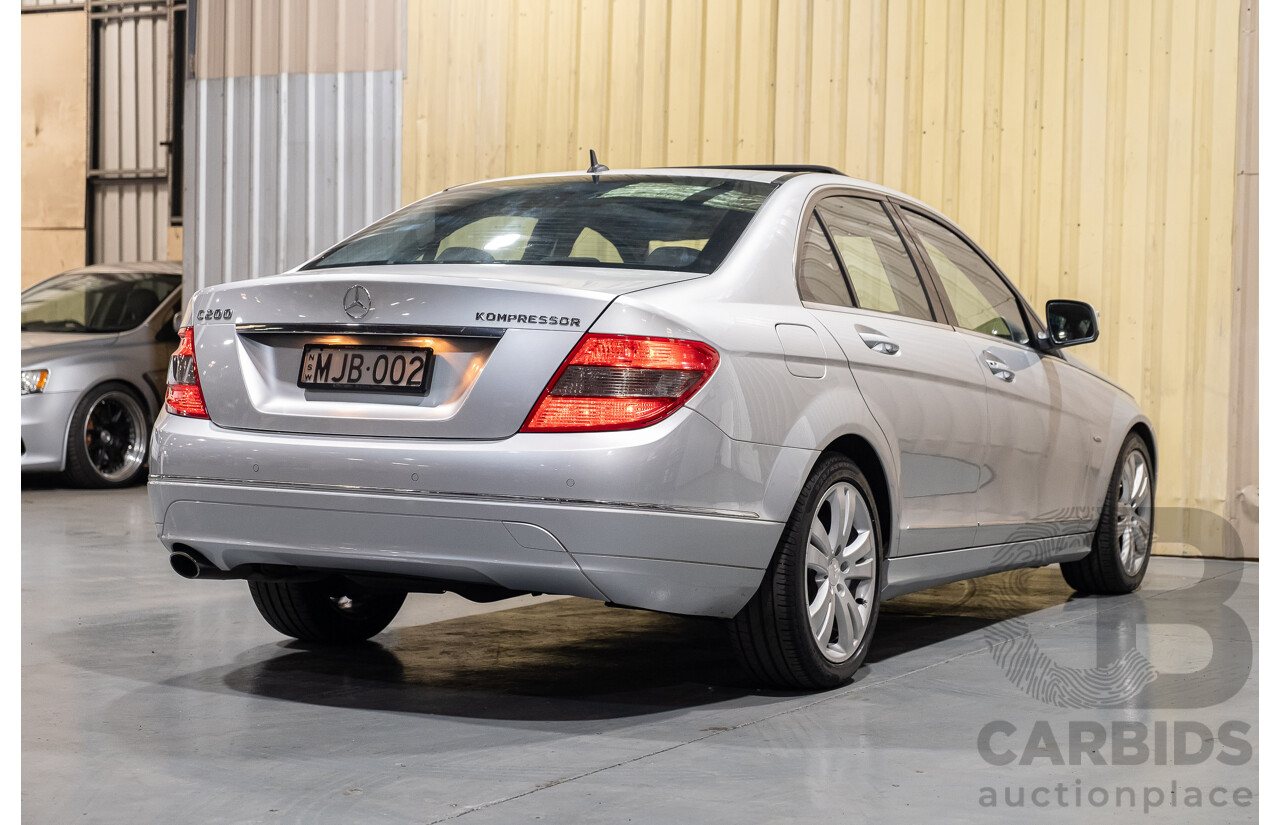 11/2007 Mercedes-Benz C200 Kompressor Avantgarde W204 4d Sedan Metallic Iridium Silver 1.8L Supercharged