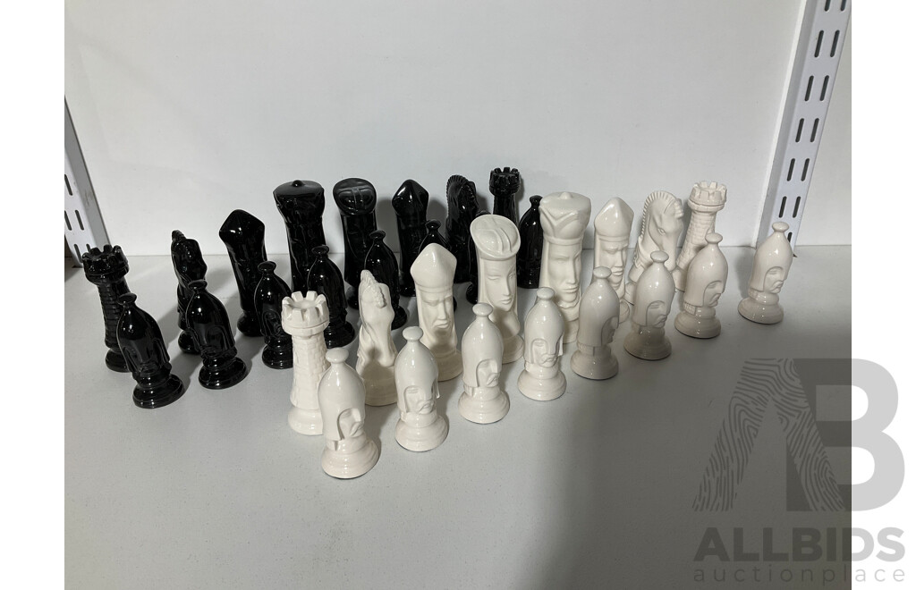 Sculpted Ceramic Chess Set