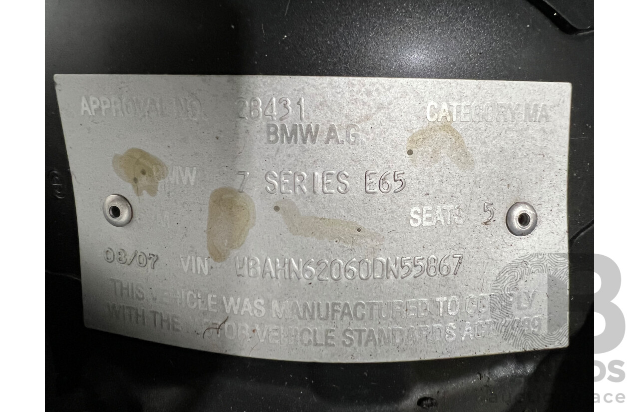 8/2007 BMW 740Li E65 UPGRADE 4d Sedan Black 4.0L V8