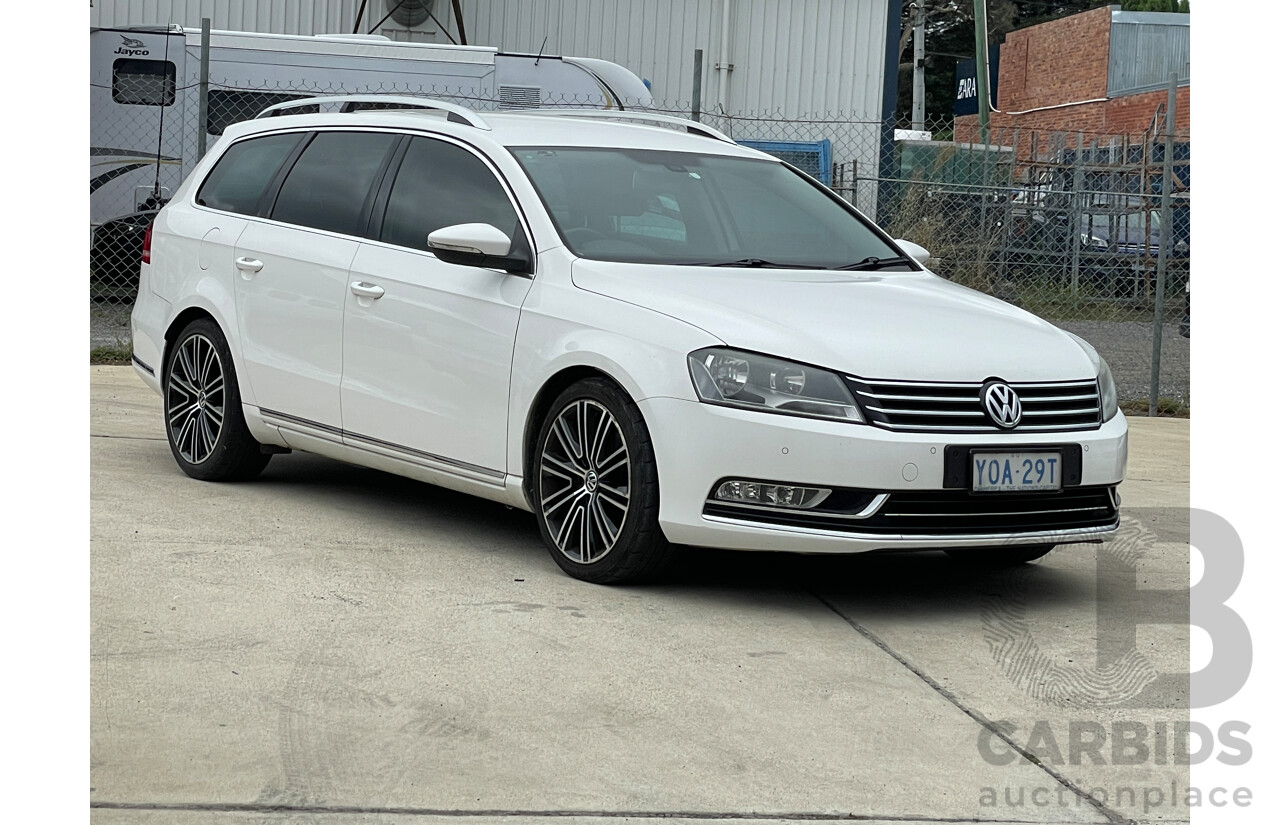 11/2012 Volkswagen Passat 125 TDI Highline 3C MY13 4d Wagon White 2.0L