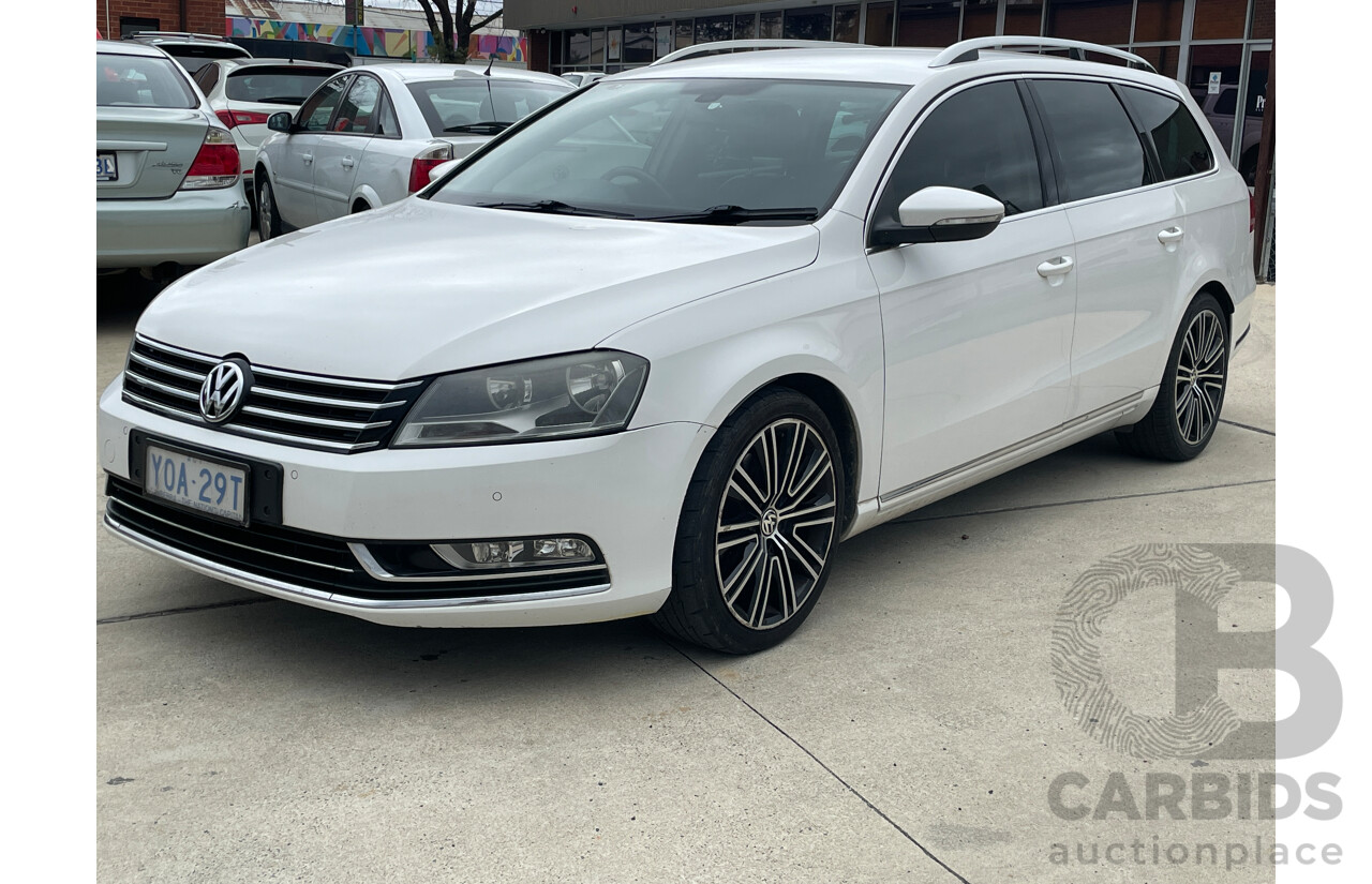 11/2012 Volkswagen Passat 125 TDI Highline 3C MY13 4d Wagon White 2.0L