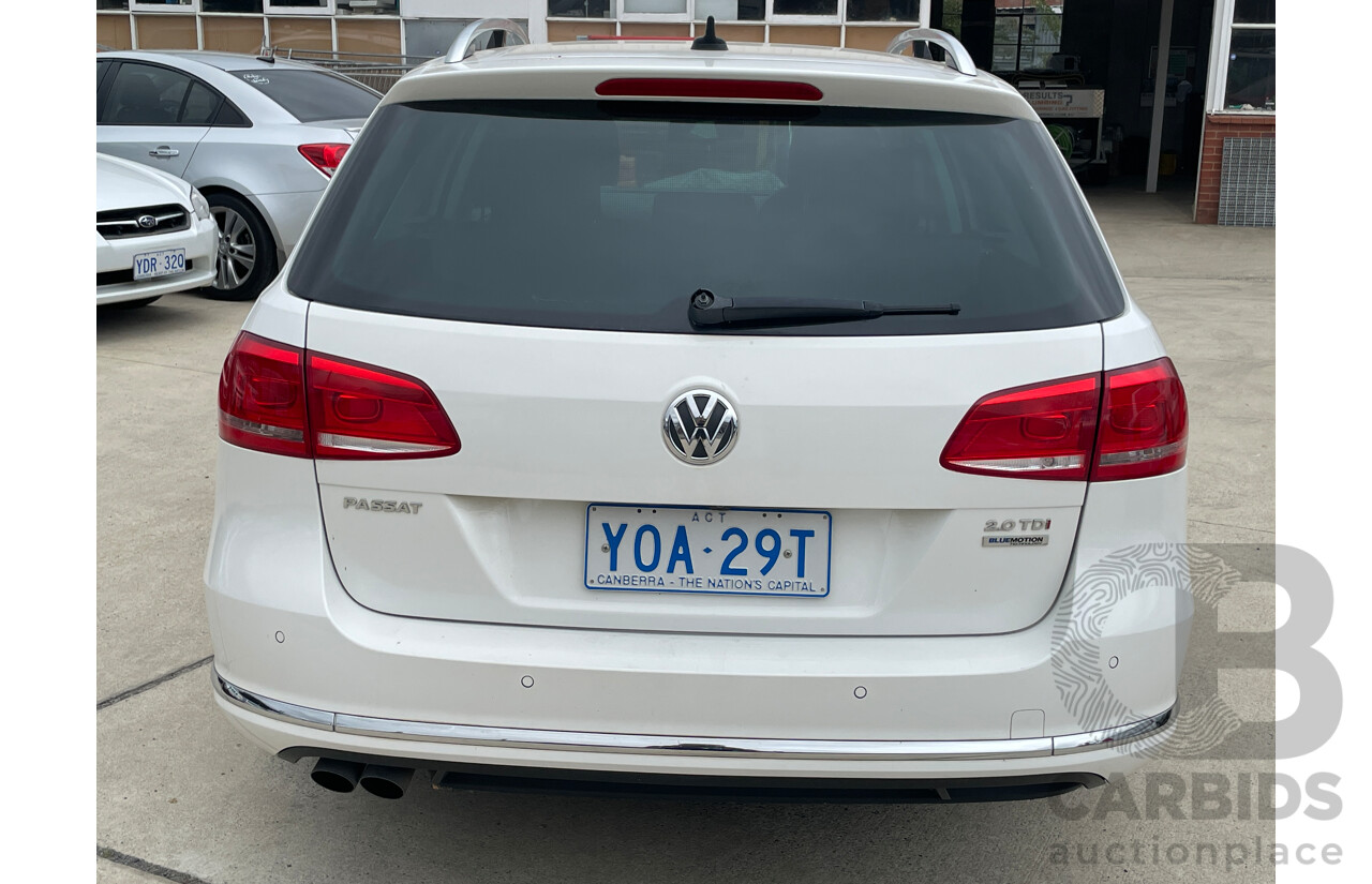11/2012 Volkswagen Passat 125 TDI Highline 3C MY13 4d Wagon White 2.0L