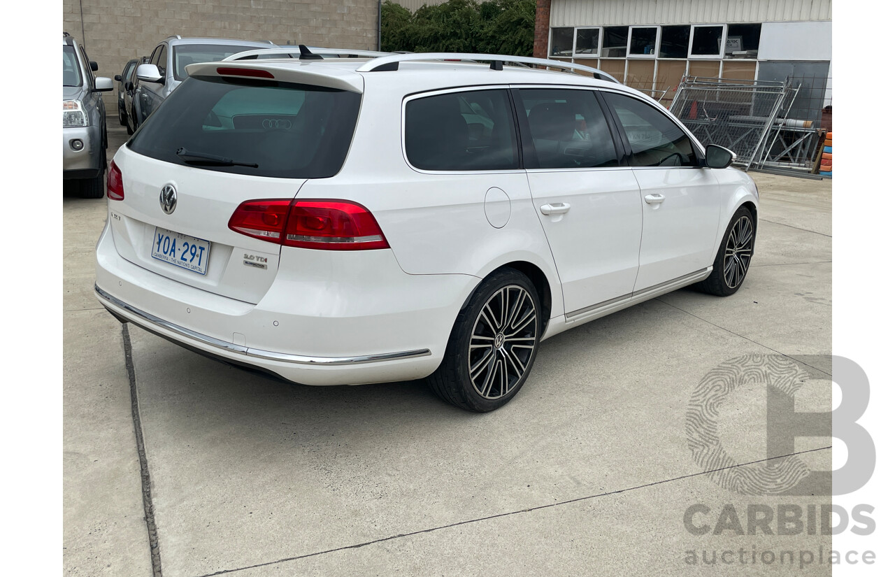 11/2012 Volkswagen Passat 125 TDI Highline 3C MY13 4d Wagon White 2.0L