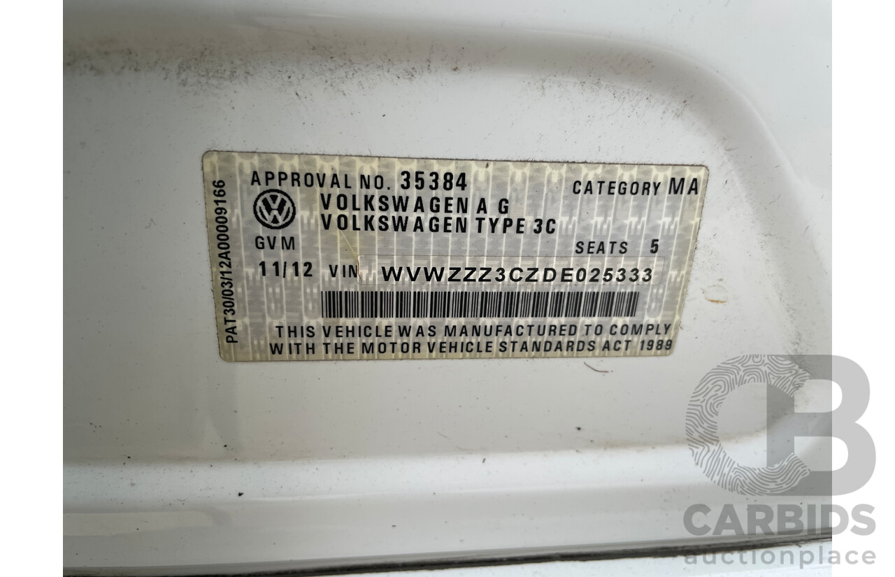 11/2012 Volkswagen Passat 125 TDI Highline 3C MY13 4d Wagon White 2.0L