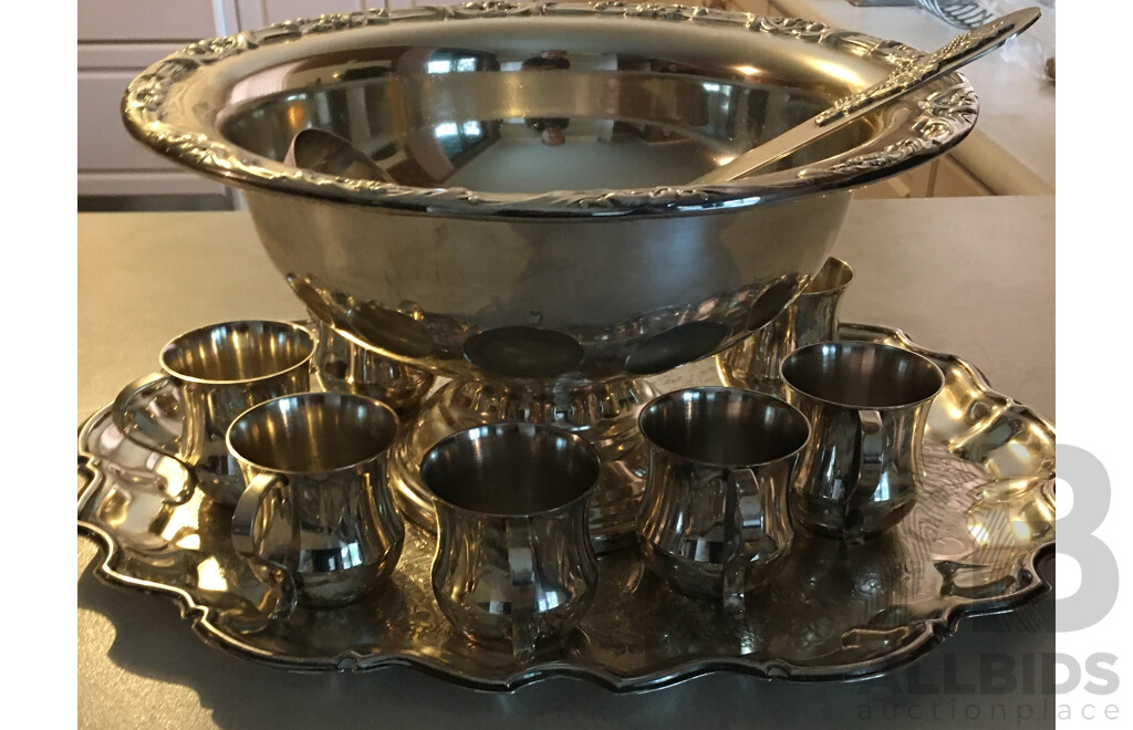 Ranleigh Silverware 10 Piece Punch Bowl Set