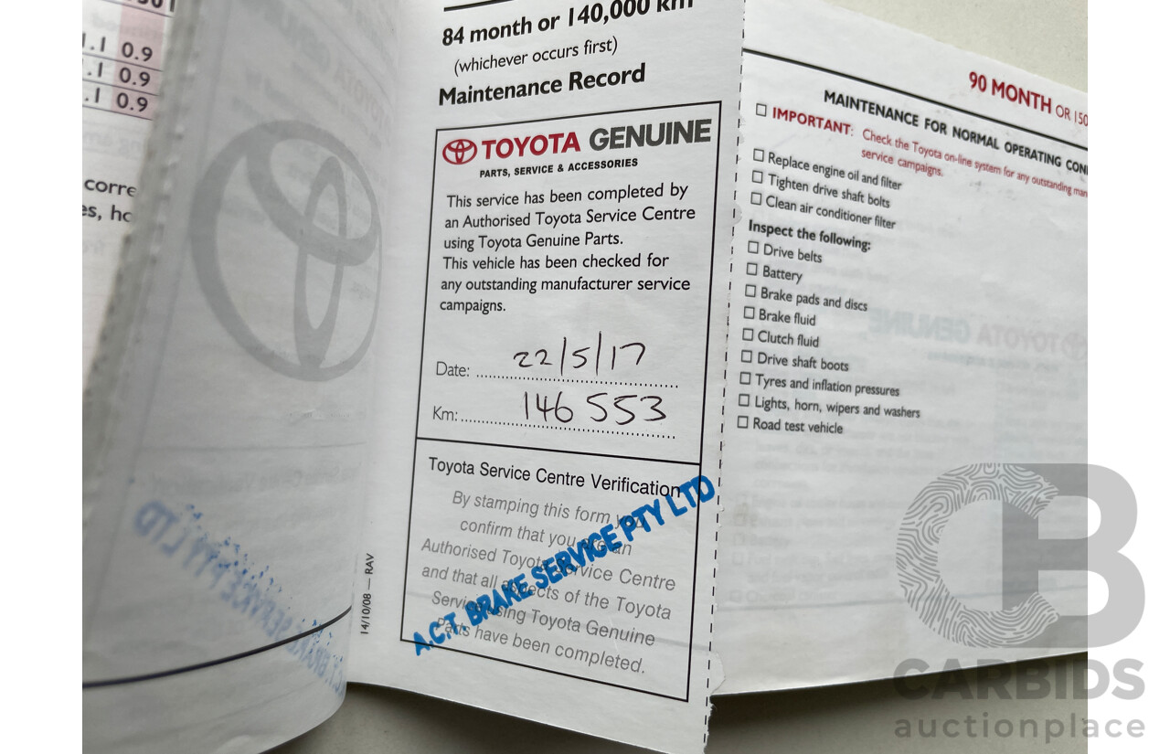 11/2009 Toyota Rav4 CV (4x4) ACA33R 08 UPGRADE 4d Wagon Bronze 2.4L