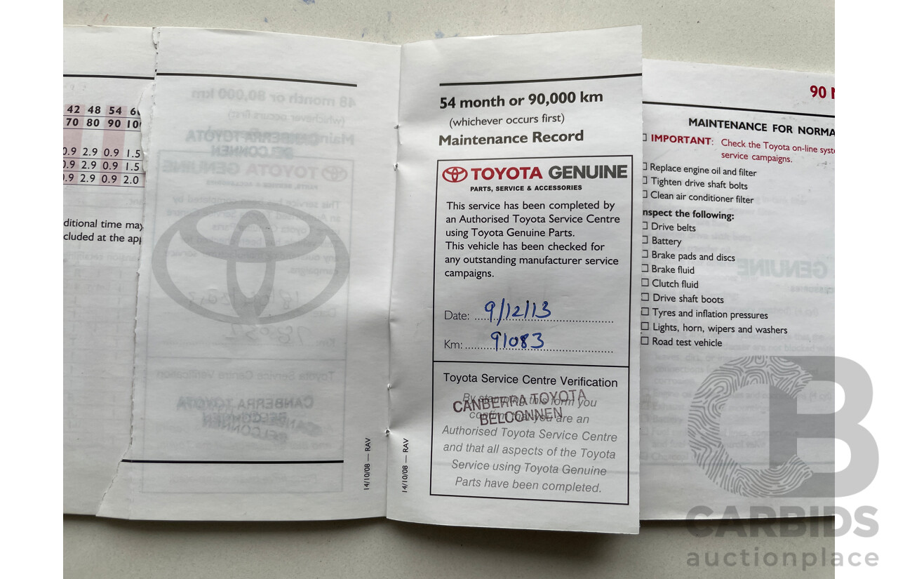 11/2009 Toyota Rav4 CV (4x4) ACA33R 08 UPGRADE 4d Wagon Bronze 2.4L