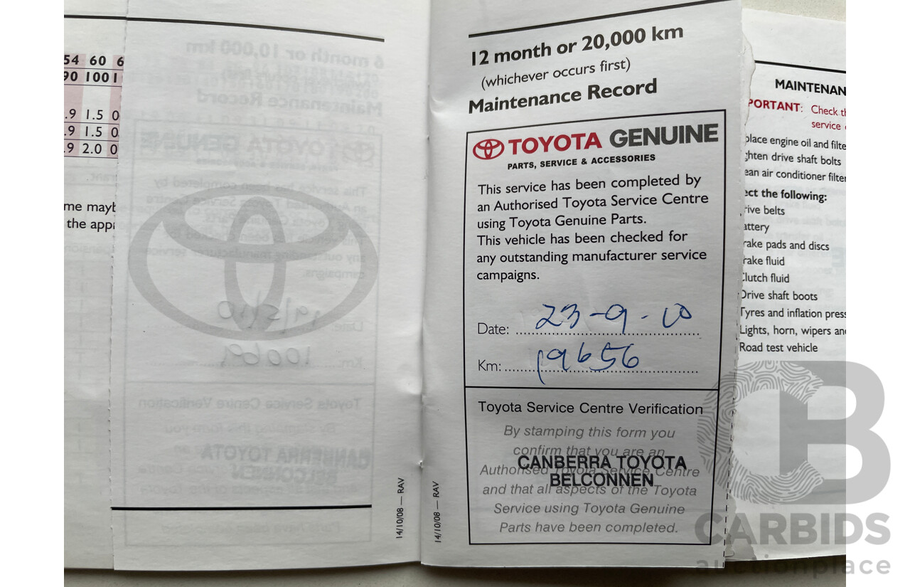 11/2009 Toyota Rav4 CV (4x4) ACA33R 08 UPGRADE 4d Wagon Bronze 2.4L