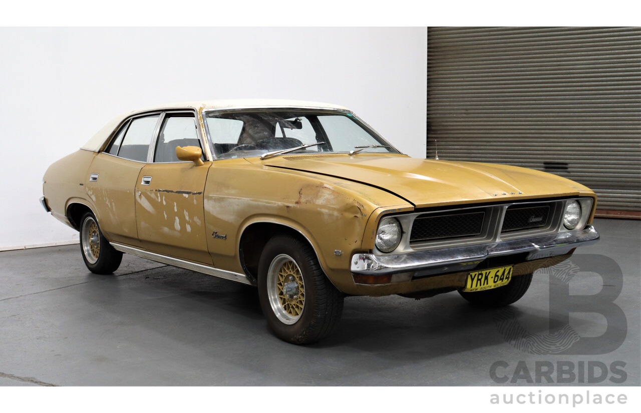 12/1974 Ford Fairmont  XB 4d Sedan Gold / White 250ci 6 Cylinder