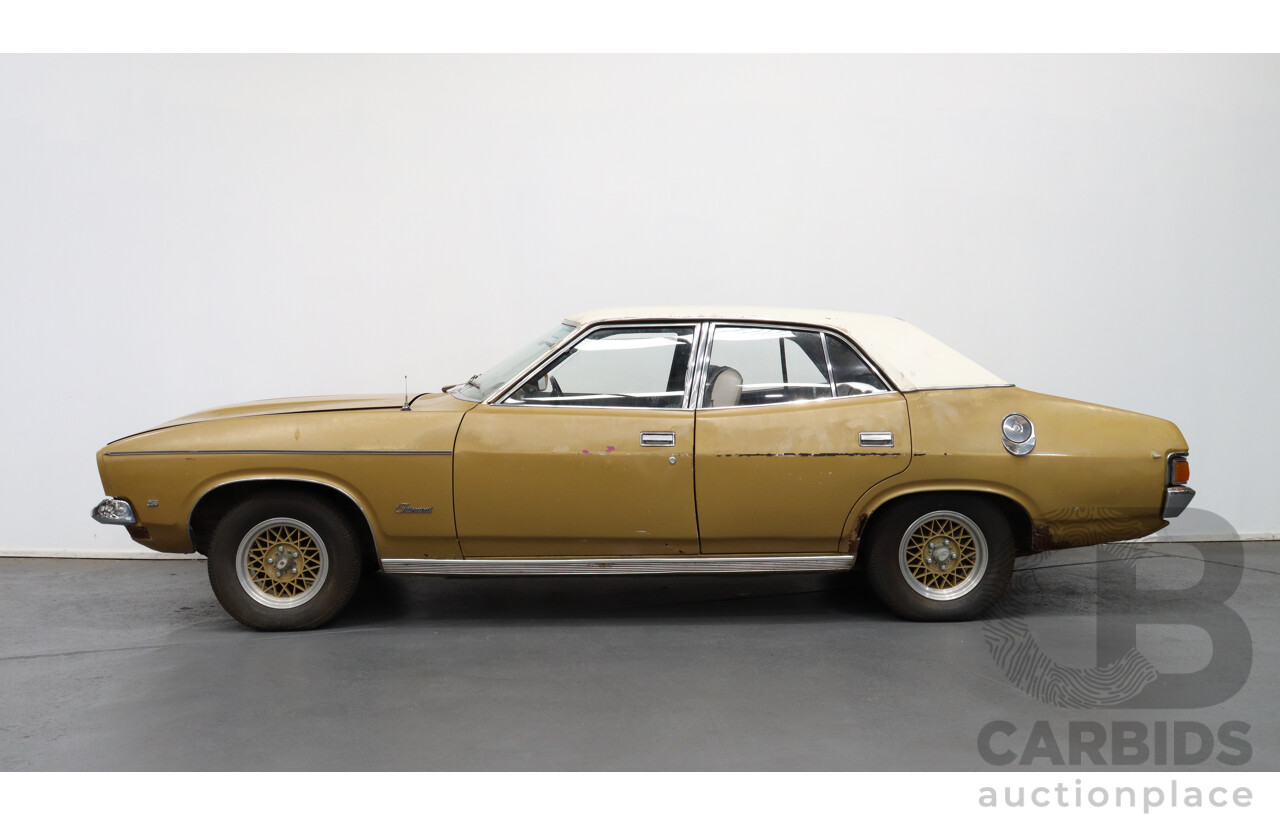 12/1974 Ford Fairmont  XB 4d Sedan Gold / White 250ci 6 Cylinder