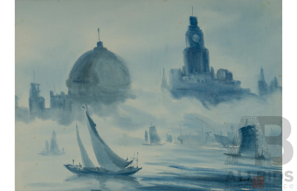 Zhongguo LOU (Chinese b.1942), 'Guilin', and 'Venice', Ink & Colour on Paper, Each 38.5x53cm, (2)