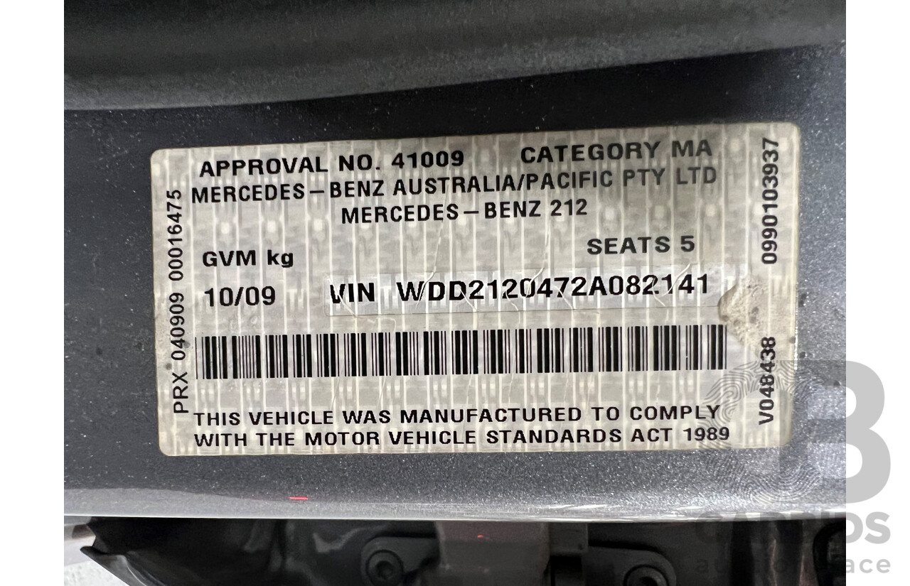 10/2009 Mercedes-Benz E250 CGI Avantgarde 212 4d Sedan Grey 1.8L Turbo