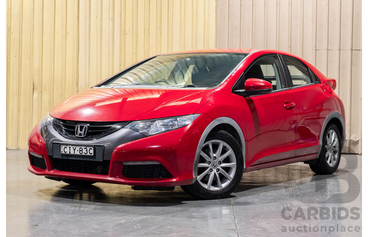 9/2012 Honda Civic VTI-S FK 5d Hatchback Red 1.8L