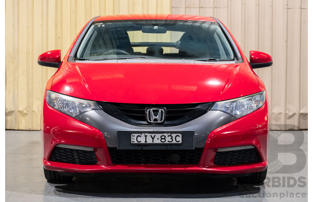 9/2012 Honda Civic VTI-S FK 5d Hatchback Red 1.8L