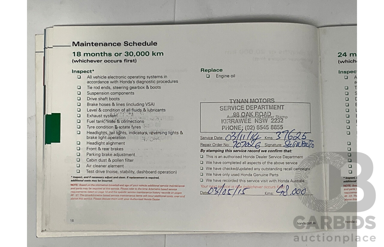 9/2012 Honda Civic VTI-S FK 5d Hatchback Red 1.8L