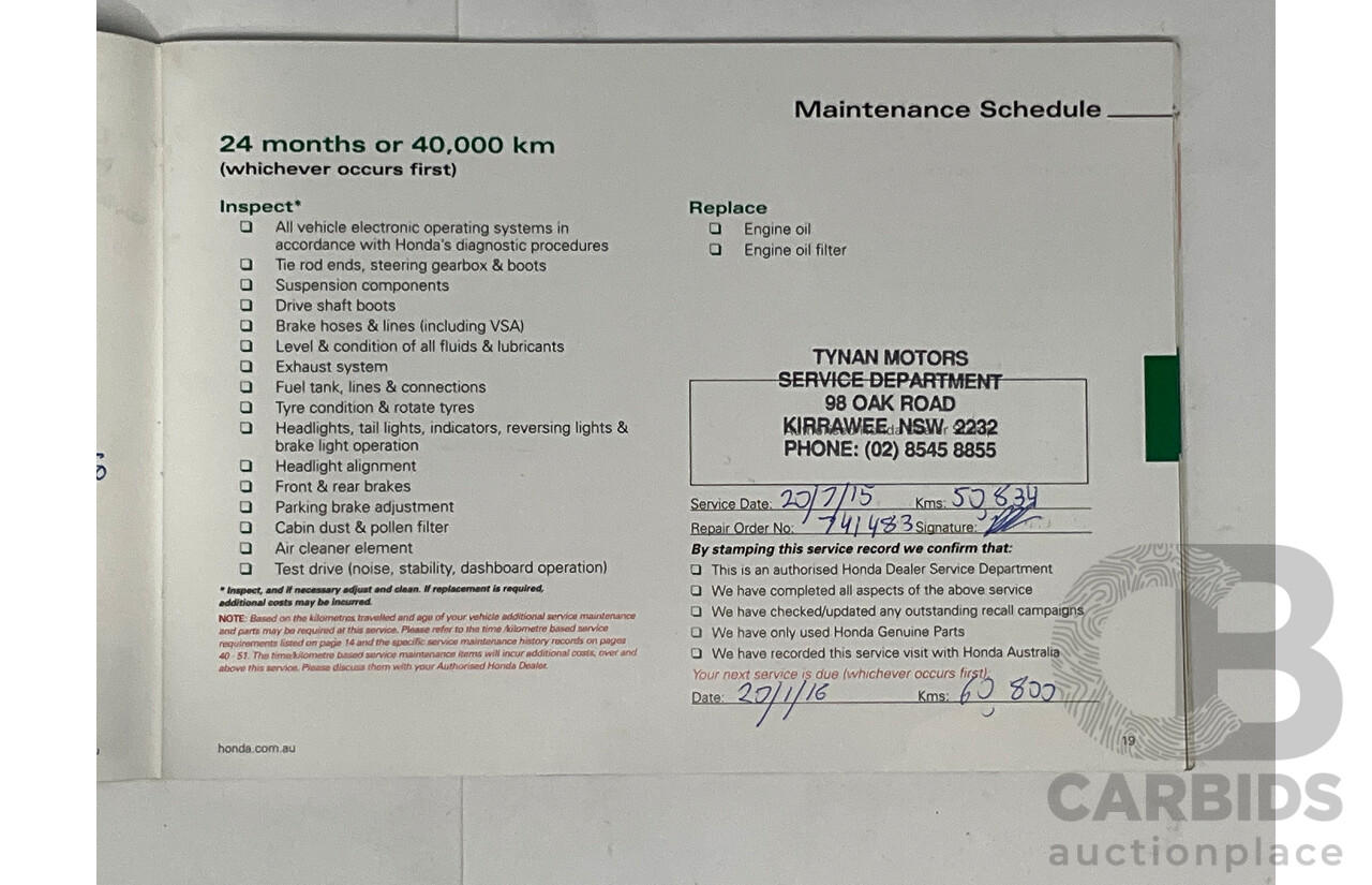 9/2012 Honda Civic VTI-S FK 5d Hatchback Red 1.8L