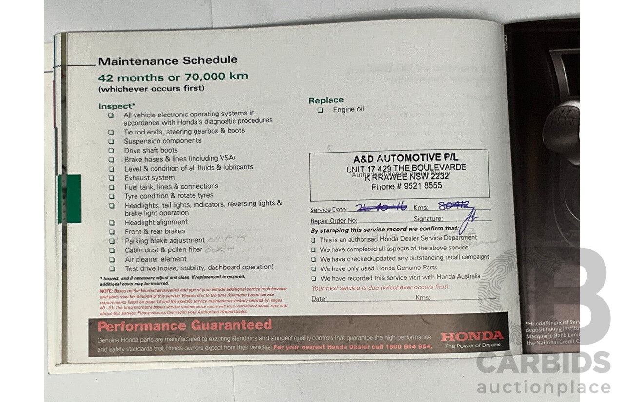 9/2012 Honda Civic VTI-S FK 5d Hatchback Red 1.8L