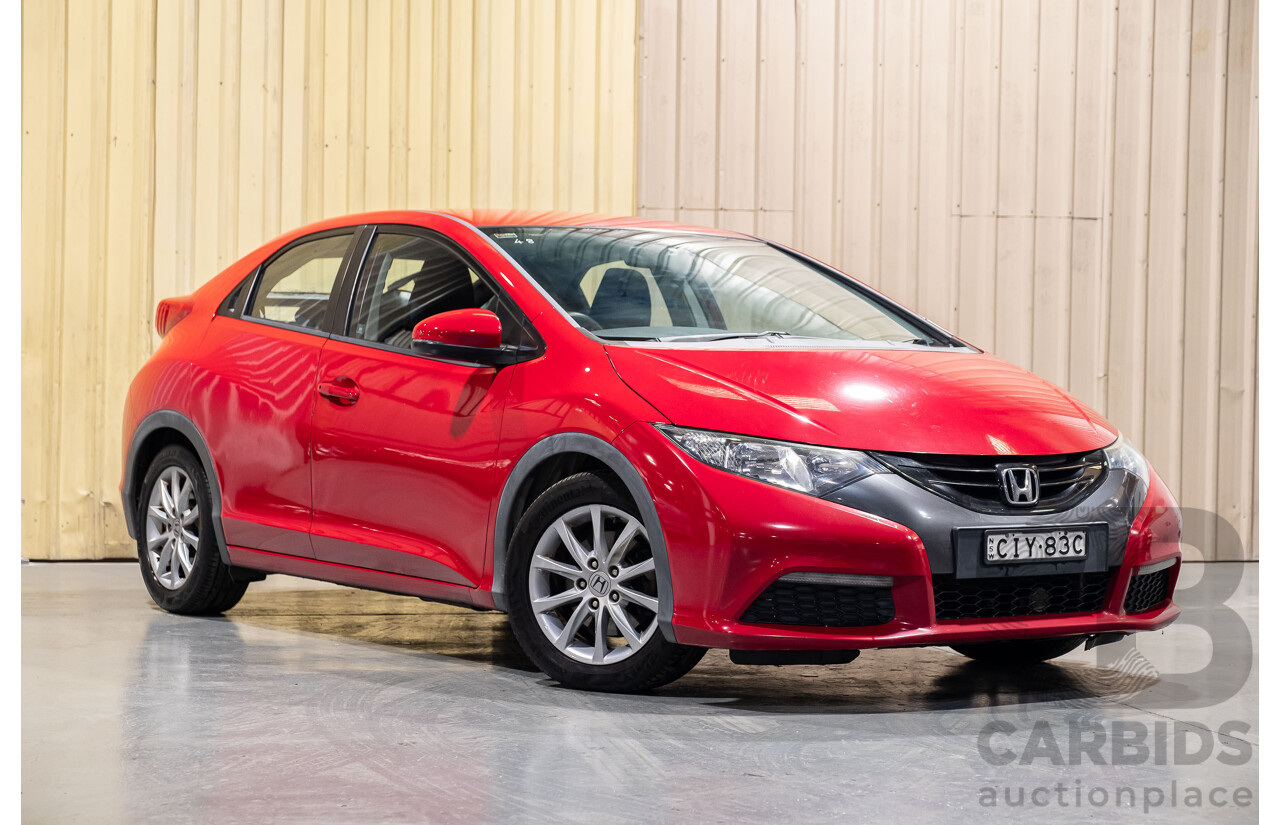 9/2012 Honda Civic VTI-S FK 5d Hatchback Red 1.8L