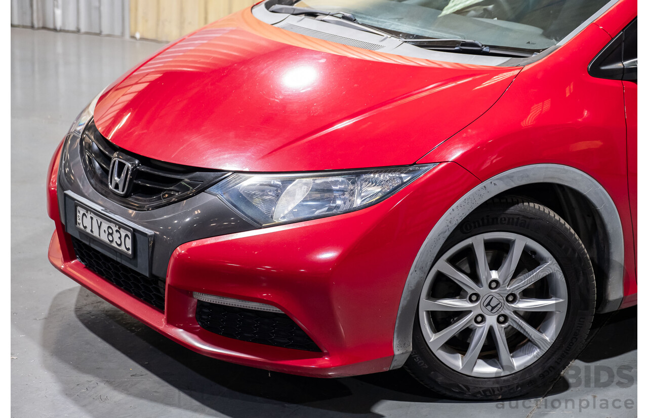 9/2012 Honda Civic VTI-S FK 5d Hatchback Red 1.8L