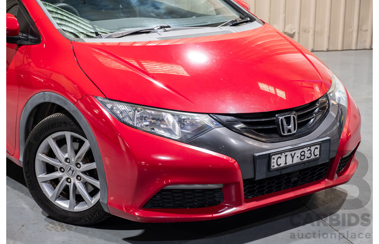 9/2012 Honda Civic VTI-S FK 5d Hatchback Red 1.8L