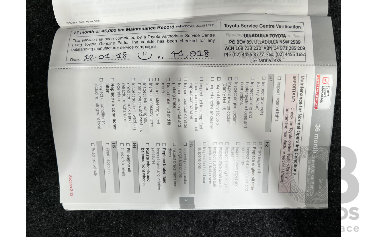 5/2015 Toyota Camry Altise ASV50R MY15 4d Sedan White 2.5L