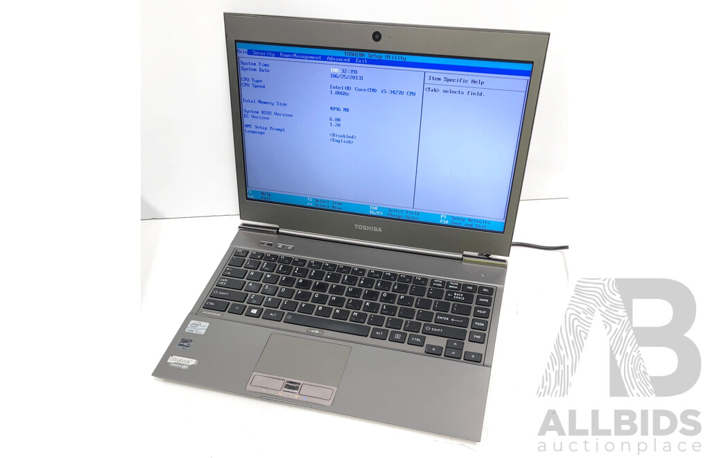 Toshiba Portege Z930 Intel Core i5 (3427U) 1.80GHz-2.80GHz 2-Core CPU 13-Inch Laptop