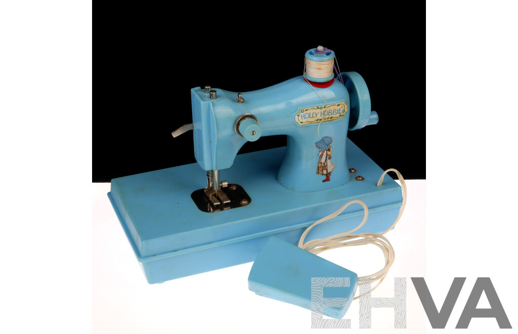 Vintage Holly Hobbie Childrens Battery Operated Sewing Machine by Durham Industries, Circa 1976