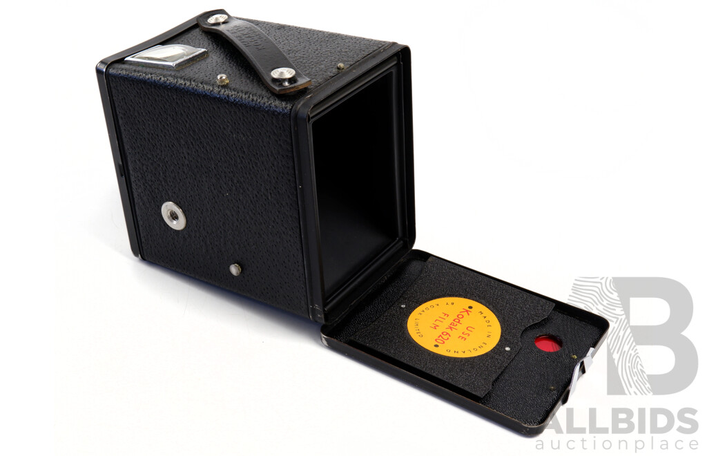 Vintage Kodak Box Brownie Six 20 Model E Camera in Leather Case