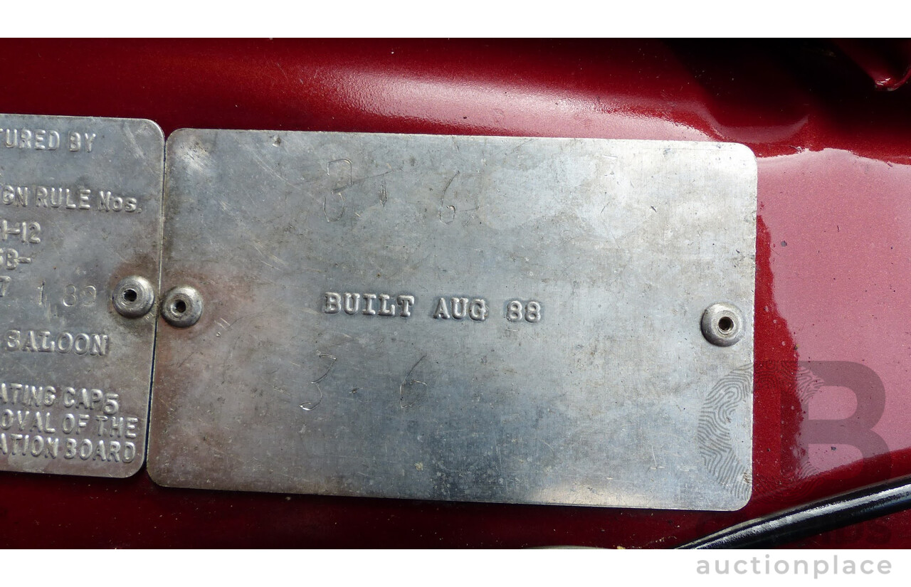 1/1989 Jaguar Sovereign JH 4d Sedan Bordeaux Red 3.6L