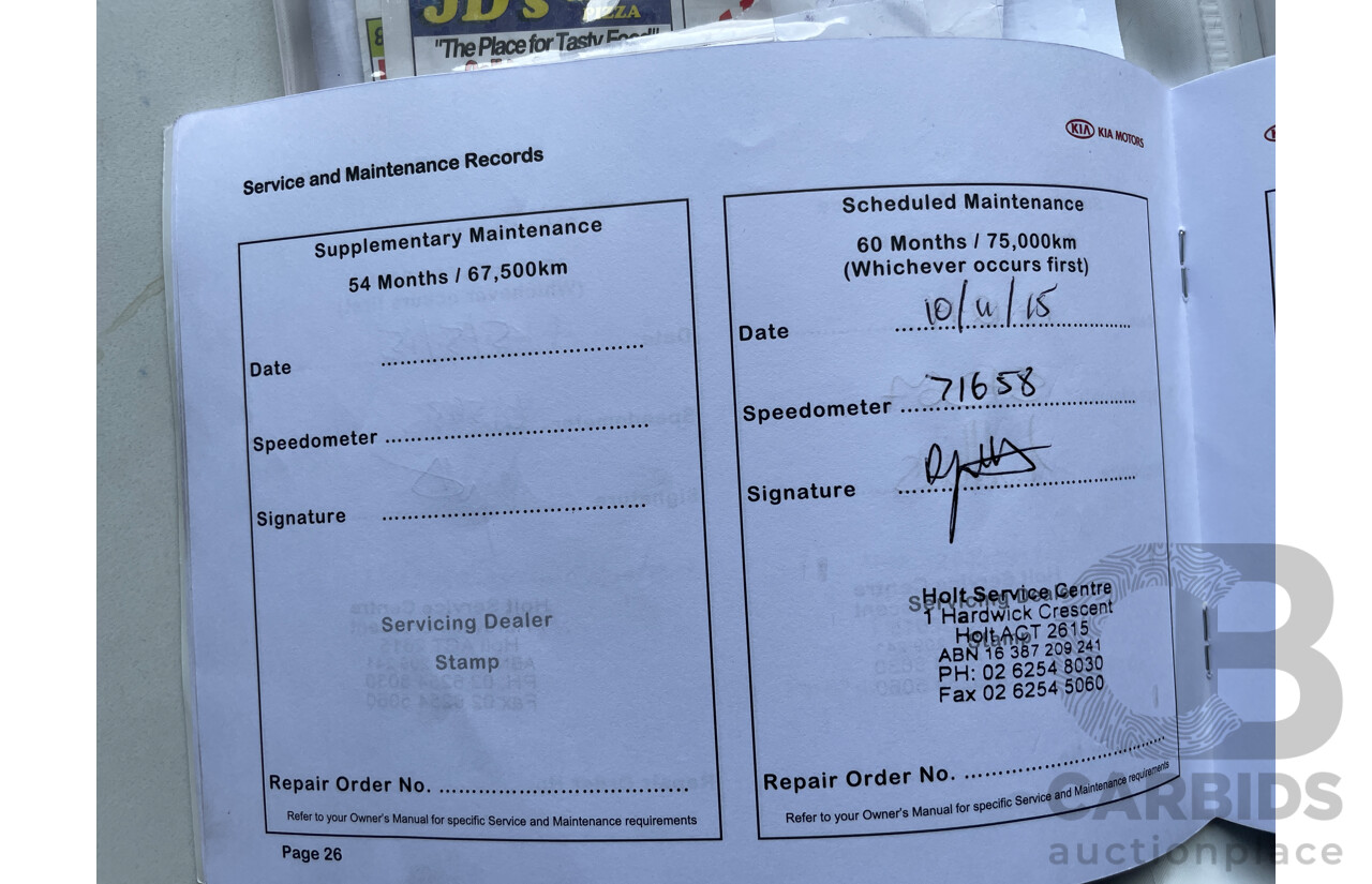 9/2011 Kia Sorento Si (4x2) XM MY12 4d Wagon Silver 3.5L