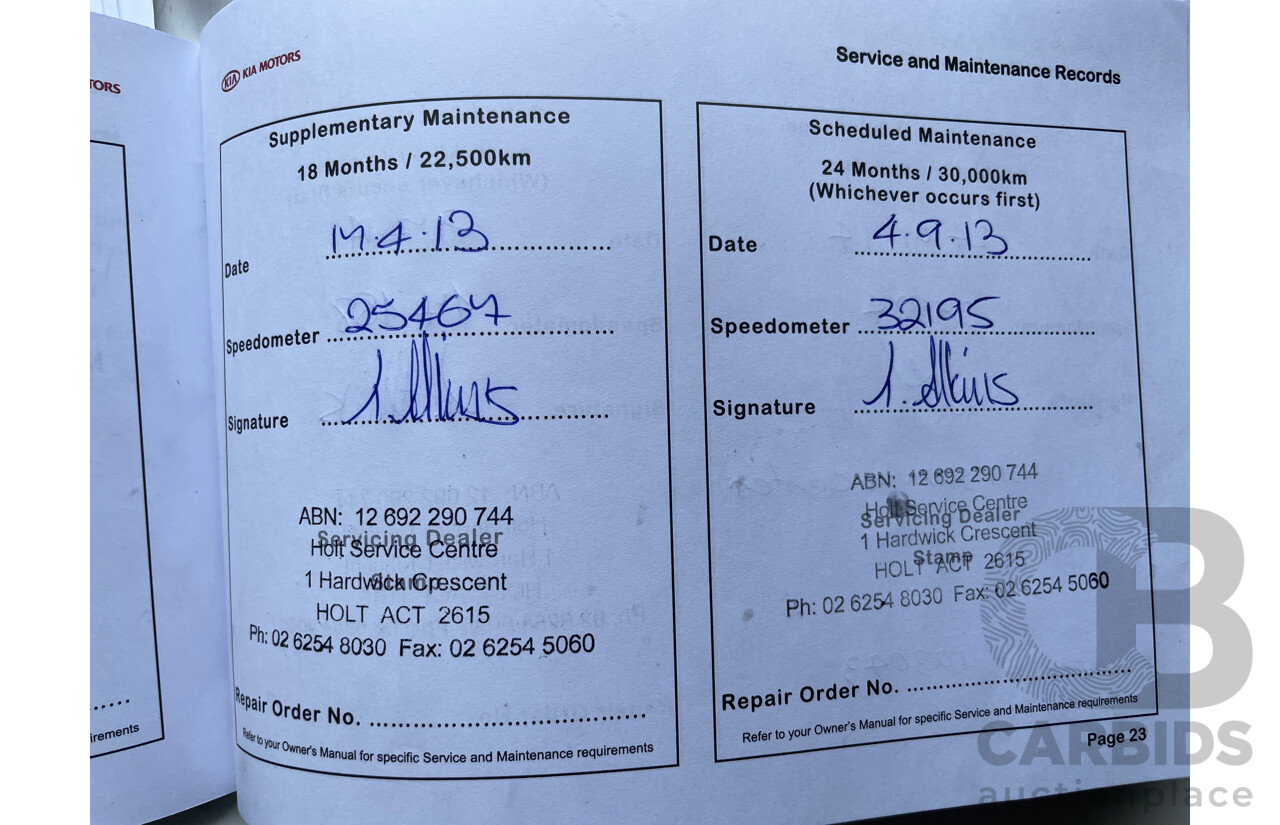 9/2011 Kia Sorento Si (4x2) XM MY12 4d Wagon Silver 3.5L