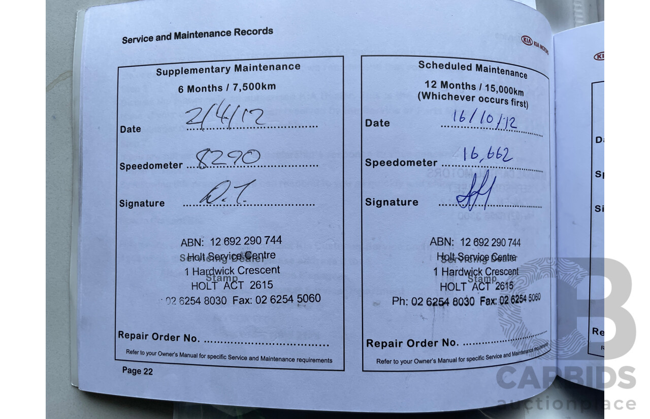 9/2011 Kia Sorento Si (4x2) XM MY12 4d Wagon Silver 3.5L