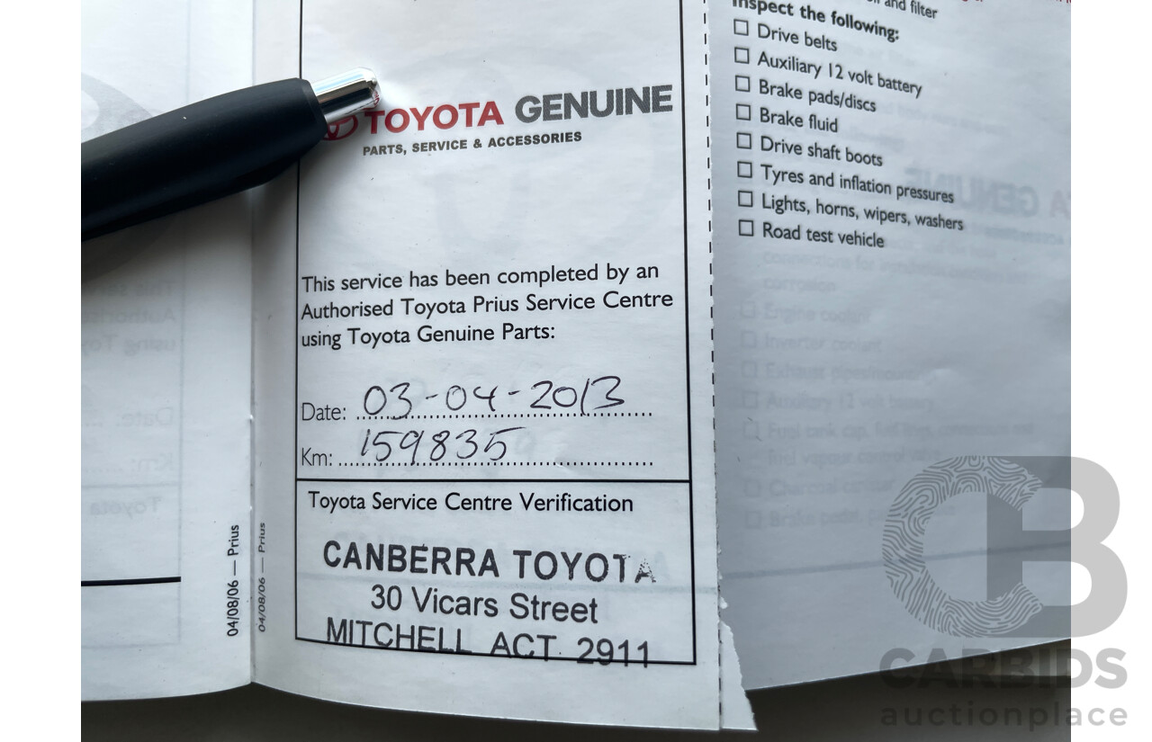 2/2007 Toyota Prius Hybrid NHW20R MY06 UPGRADE 5d Hatchback Silver 1.5L