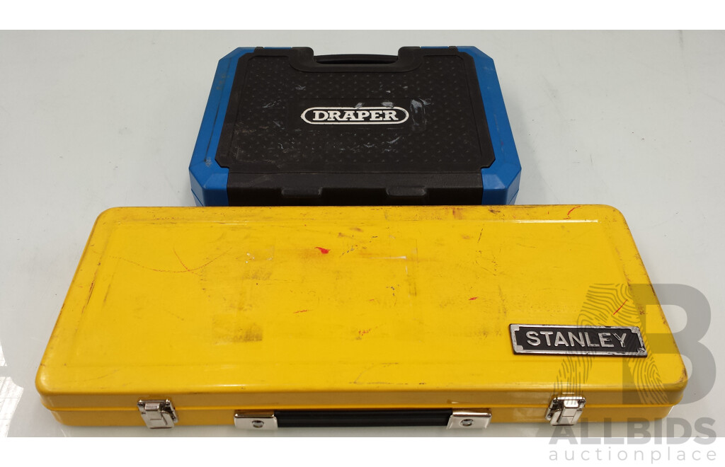 Stanley 43 Piece 1/2 Inch Socket Set and Draper Tools 39 Piece 3/8 Inch Drive Socket Set