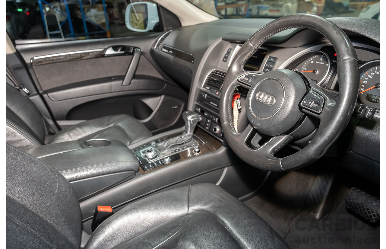 4/2014 Audi Q7 3.0 TDI Quattro S-Line Pack MY14 4d Wagon White 7 Seater Turbo Diesel 3.0L