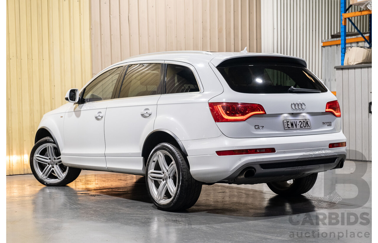 4/2014 Audi Q7 3.0 TDI Quattro S-Line Pack MY14 4d Wagon White 7 Seater Turbo Diesel 3.0L