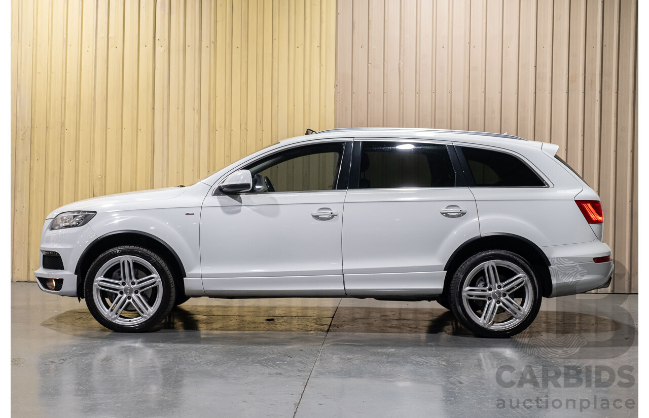 4/2014 Audi Q7 3.0 TDI Quattro S-Line Pack MY14 4d Wagon White 7 Seater Turbo Diesel 3.0L