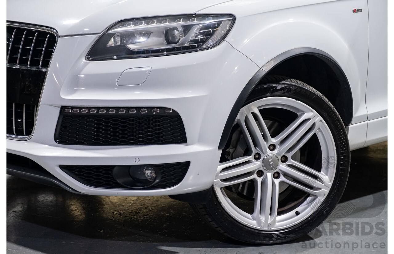 4/2014 Audi Q7 3.0 TDI Quattro S-Line Pack MY14 4d Wagon White 7 Seater Turbo Diesel 3.0L