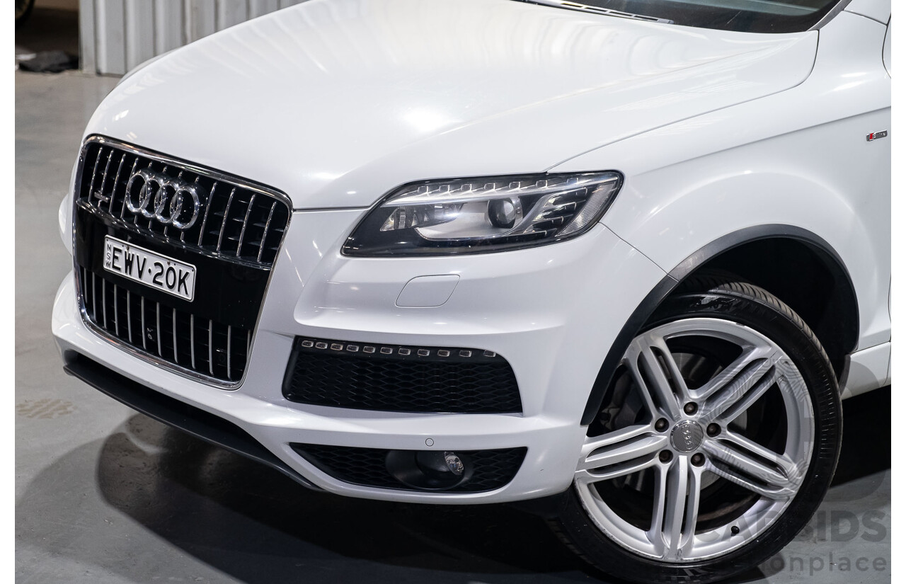 4/2014 Audi Q7 3.0 TDI Quattro S-Line Pack MY14 4d Wagon White 7 Seater Turbo Diesel 3.0L