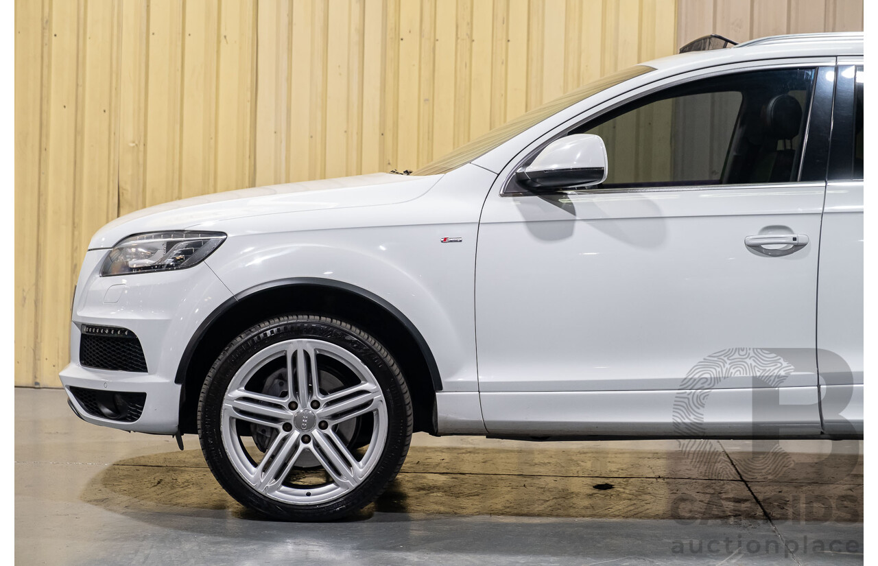 4/2014 Audi Q7 3.0 TDI Quattro S-Line Pack MY14 4d Wagon White 7 Seater Turbo Diesel 3.0L