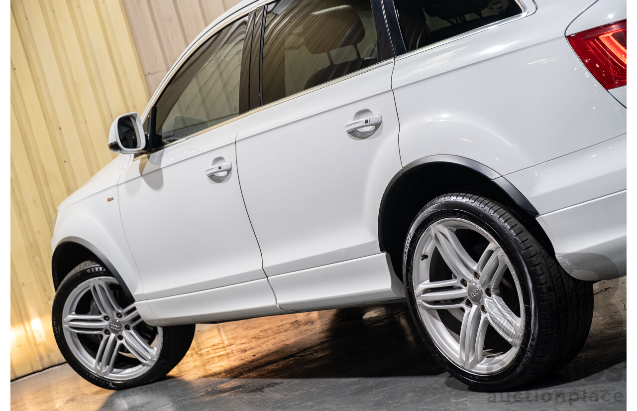 4/2014 Audi Q7 3.0 TDI Quattro S-Line Pack MY14 4d Wagon White 7 Seater Turbo Diesel 3.0L