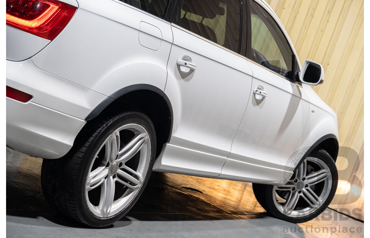 4/2014 Audi Q7 3.0 TDI Quattro S-Line Pack MY14 4d Wagon White 7 Seater Turbo Diesel 3.0L