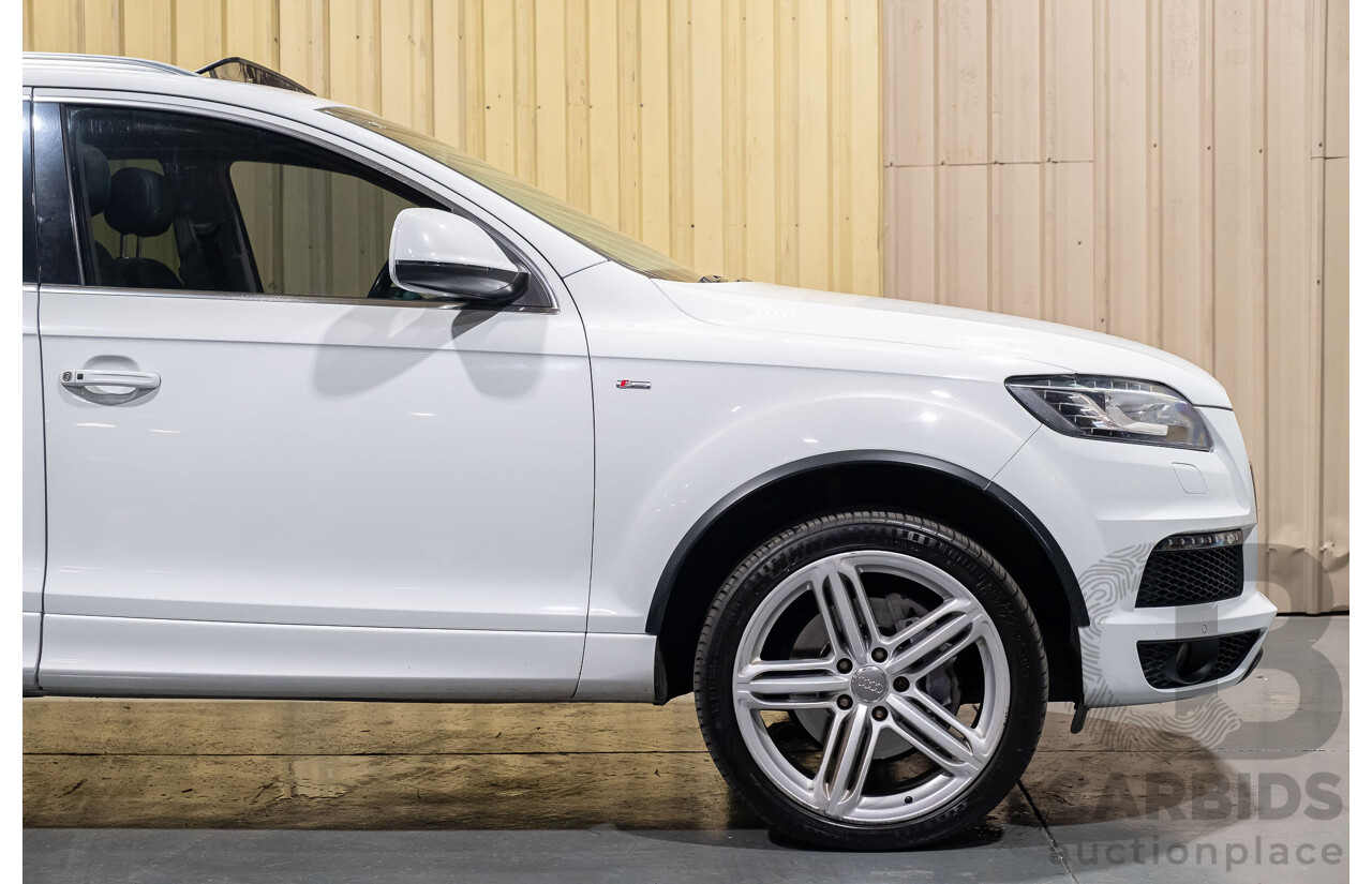 4/2014 Audi Q7 3.0 TDI Quattro S-Line Pack MY14 4d Wagon White 7 Seater Turbo Diesel 3.0L