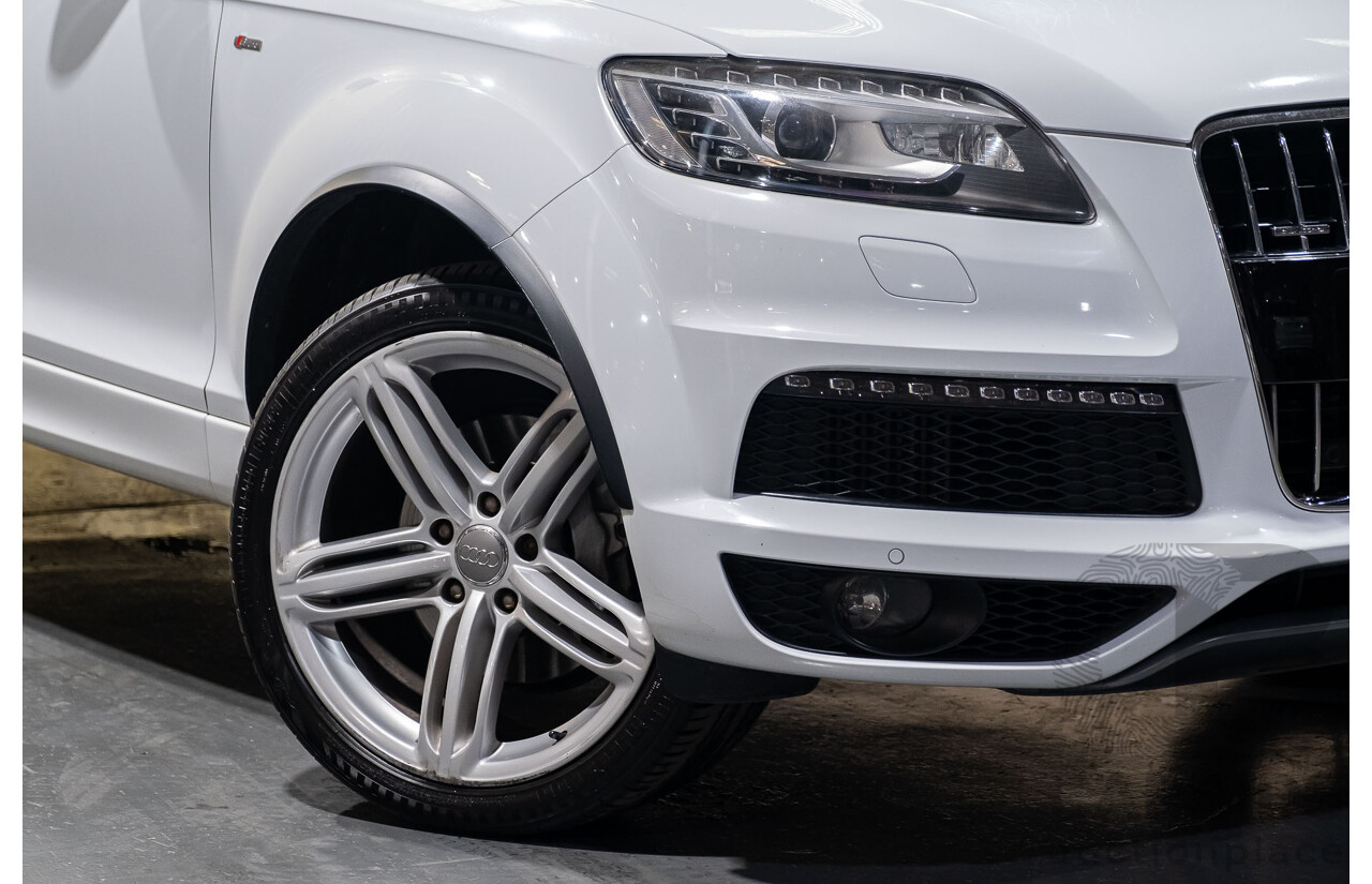 4/2014 Audi Q7 3.0 TDI Quattro S-Line Pack MY14 4d Wagon White 7 Seater Turbo Diesel 3.0L