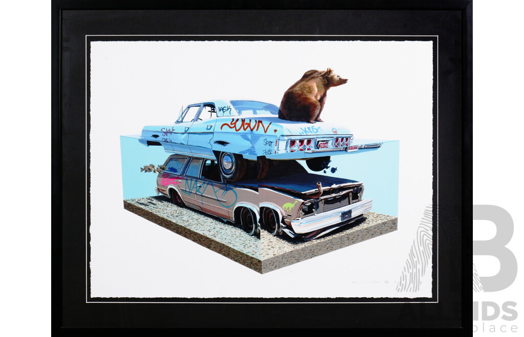 Josh Keyes (born 1969, American), The Call 2009, Archival Ink Print, 50 x 67 cm (sheet)