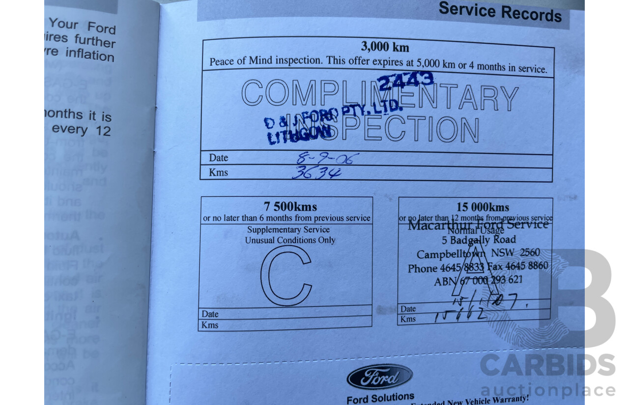 7/2006 Ford Falcon XT BF 4d Sedan White 4.0L