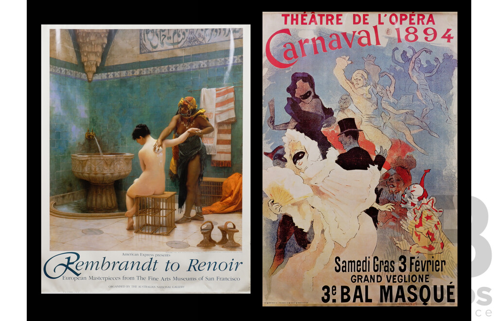 Two Posters - 'Rembrandt to Renoir' and 'Theatre de L'Opera', each approx. 88 x 70 cm (2_