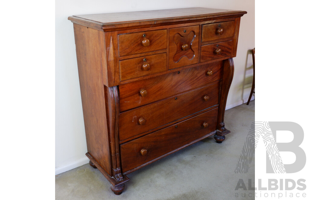 Substantial Antique Cedar Chest of Drawers, Late 19th - Early 20th Century
