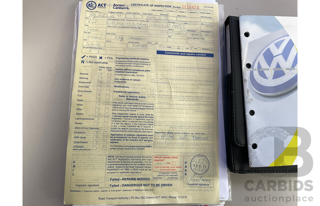 6/2010 Volkswagen Jetta 103 TDI 1KM MY10 4d Sedan White 2.0L